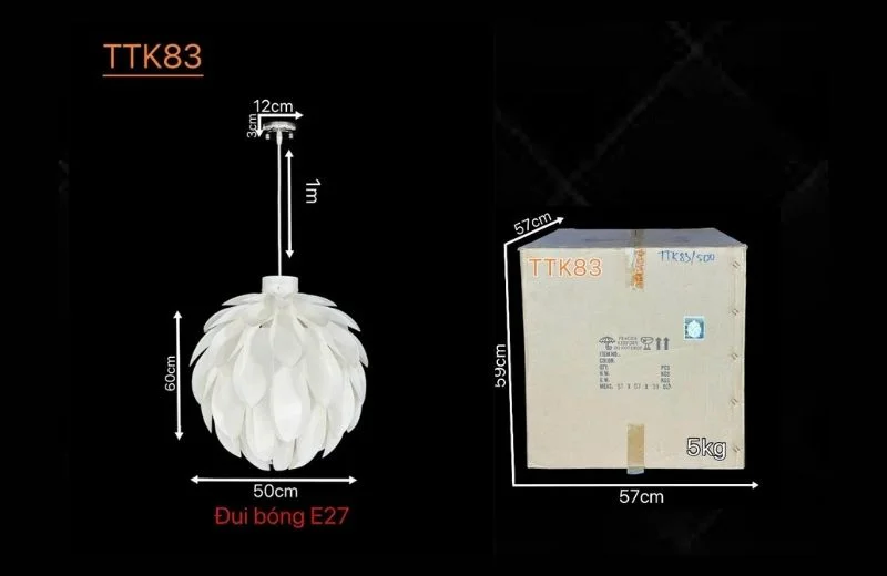 Chi tiết đèn thả thiết kế TTK83T500