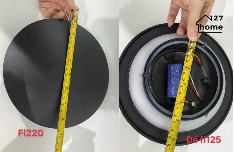 Đèn ốp tường Eclipse VNT341 - kích thước số đo thực tế