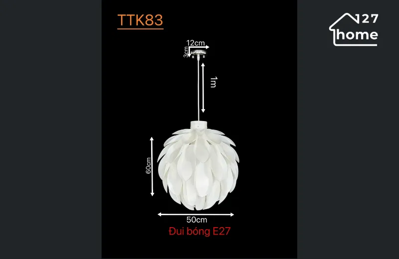 Đèn thả trần dove ttk83 - kích thước phù hợp nhiều không gian nội thất khác nhau
