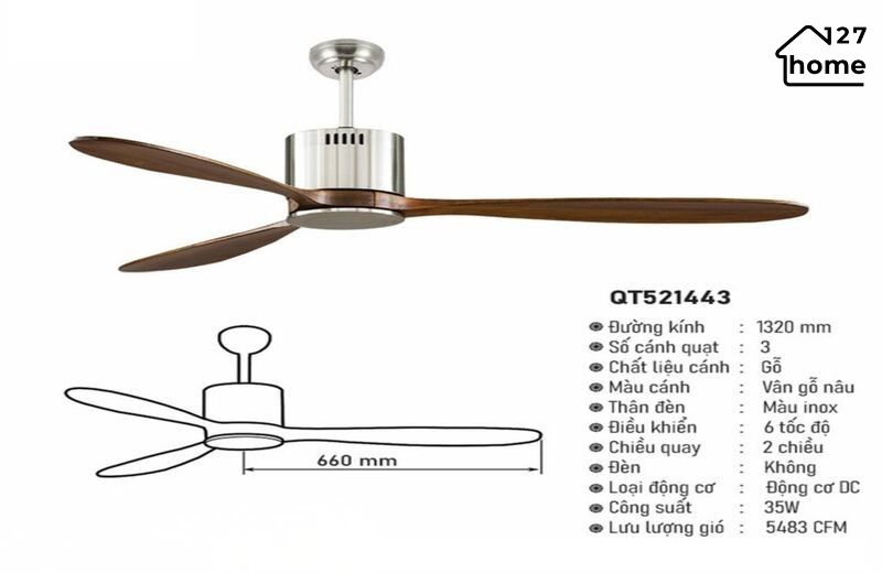 Thông tin chi tiết về Quạt Trần Mervyn QT521443