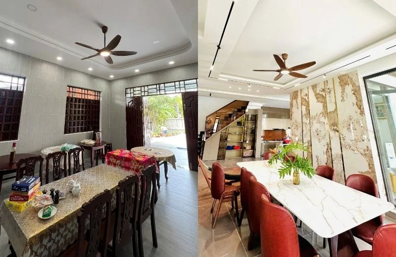 Quạt trần đèn QT15 cho phòng khách, bàn ăn