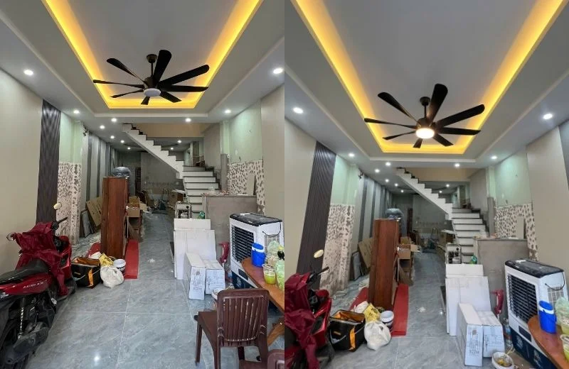 Quạt trần đèn QT35 thực tế 1