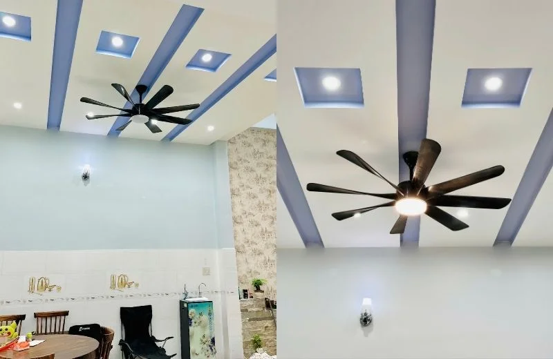 Quạt trần đèn QT35 thực tế 2 