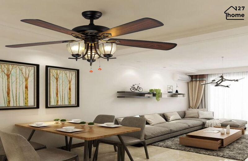 Kiểu dáng và chất liệu của Đèn Quạt Trần June QT5218