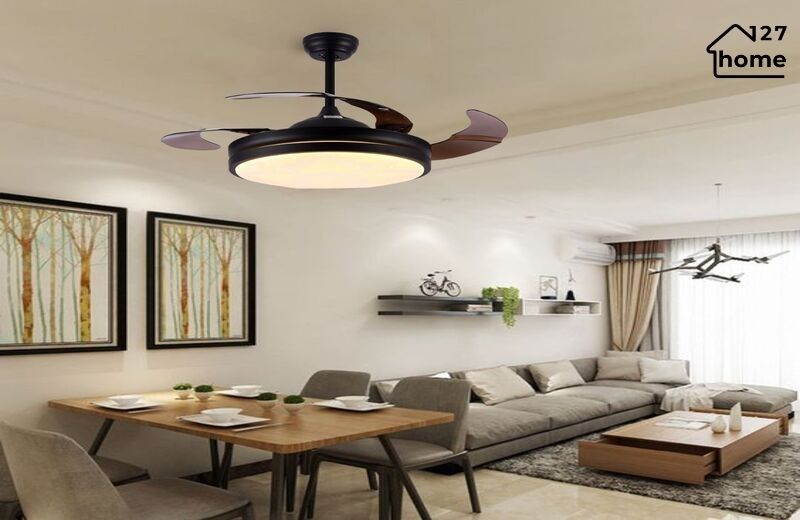 Kiểu dáng và chất liệu của Quạt Trần Giấu Cánh Albus QT4293