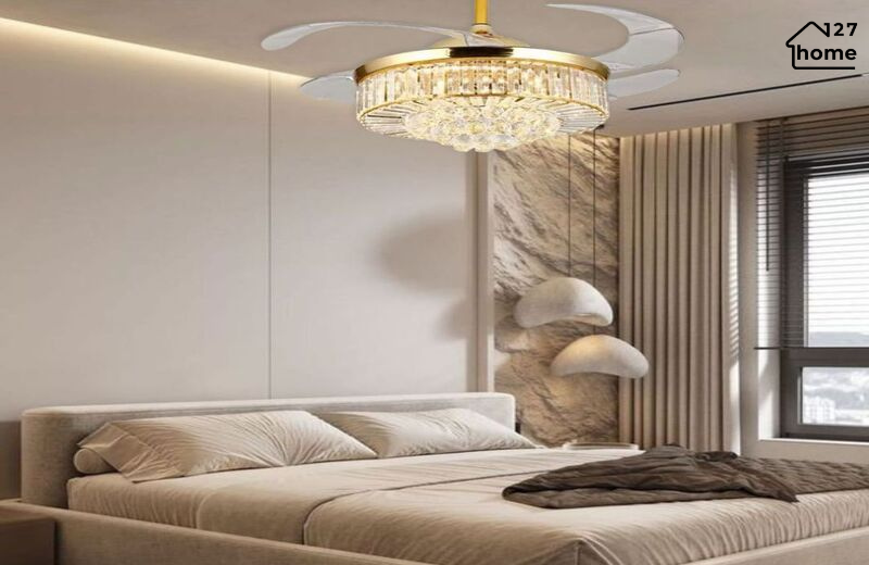 Kiểu dáng và chất liệu của Quạt Trần Giấu Cánh Rustal QT4240