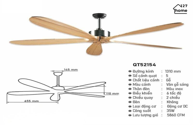 Thông tin chi tiết về Quạt Trần Conal QT52154
