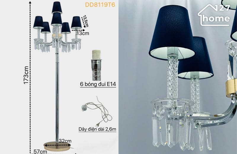 Chi tiết đèn đứng Dawson DD8119T