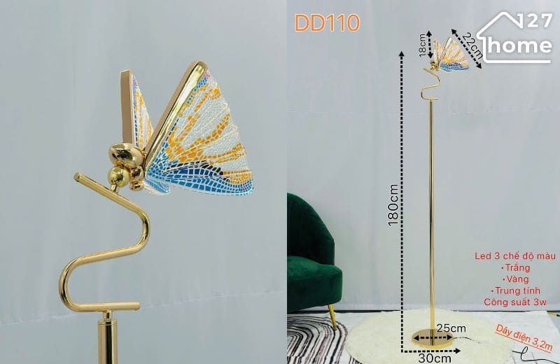Chi tiết đèn đứng Roderich DD110