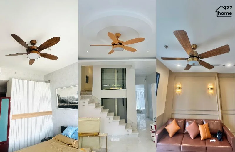 kiểu dáng và chất liệu Đèn Quạt Trần Acry QT33
