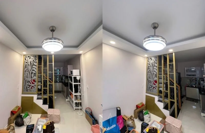 Quạt trần đèn giấu cánh QT4203 thực tế