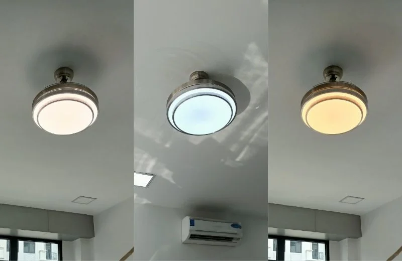 Quạt trần đèn giấu cánh QT4203 với 3 chế độ LED 