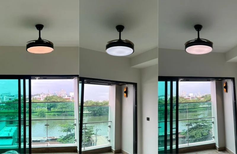 Quạt trần đèn giấu cánh QT4293 có 3 chế độ LED tuỳ chọn