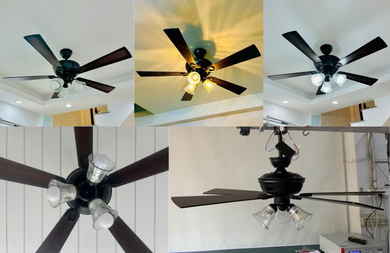Ảnh cận chất liệu quạt của Quạt Trần Đèn QT44 