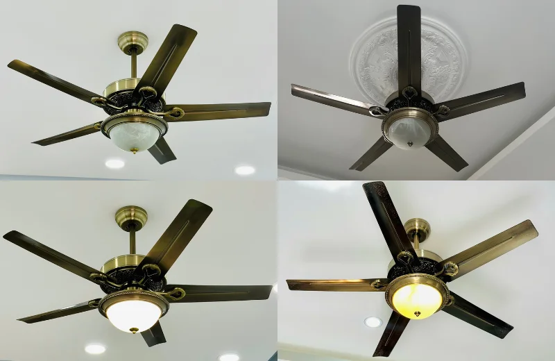 Ảnh cận chất liệu cánh quạt của Quạt Trần Đèn QT48011 