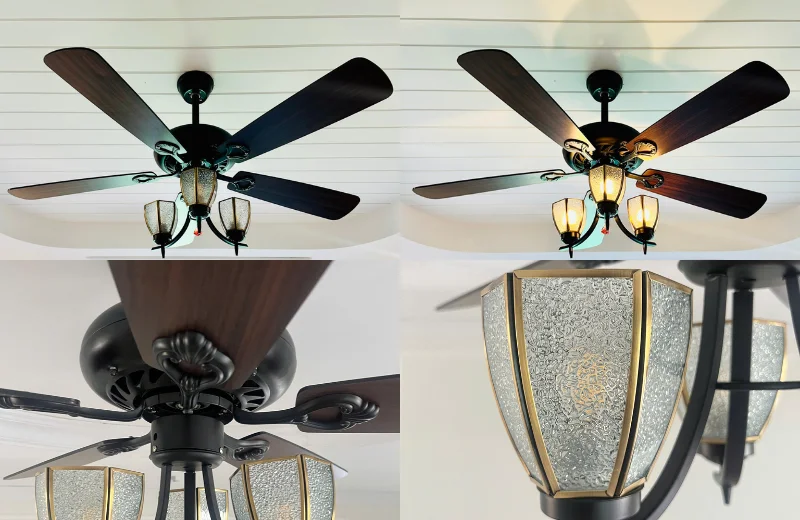 Ảnh cận chất liệu Quạt Trần Đèn QT5218 