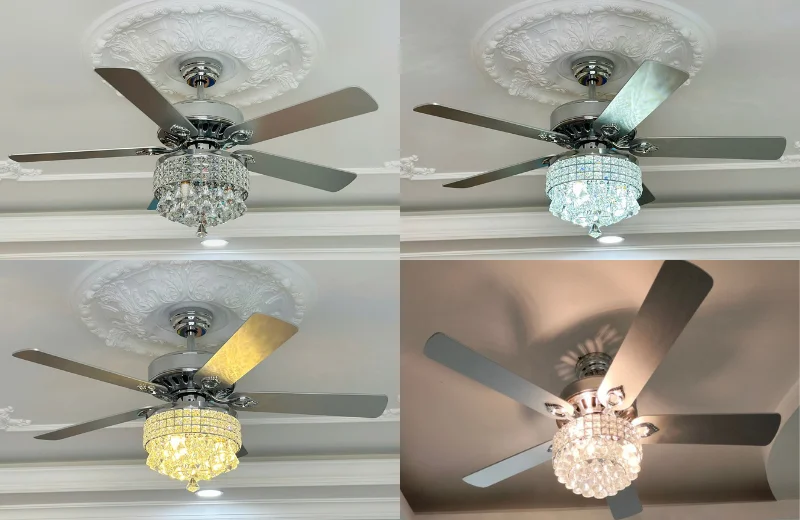 Ảnh cận chất liệu cánh quạt của Quạt Trần Đèn QT5277