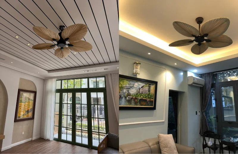Ảnh thật Quạt Trần QT5225 lắp đặt tại nhà khách