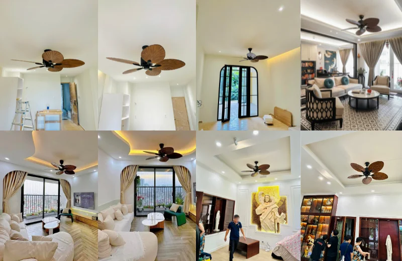 Ảnh thật Quạt Trần QT8910 lắp đặt tại nhà khách 