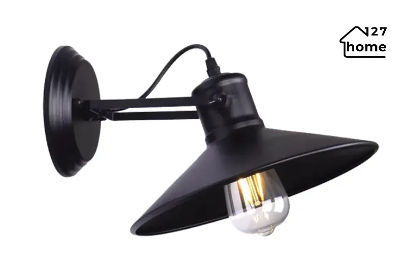 đèn tường spinal vt04 - chất liệu hợp kim sơn đen tĩnh điện cao cấp