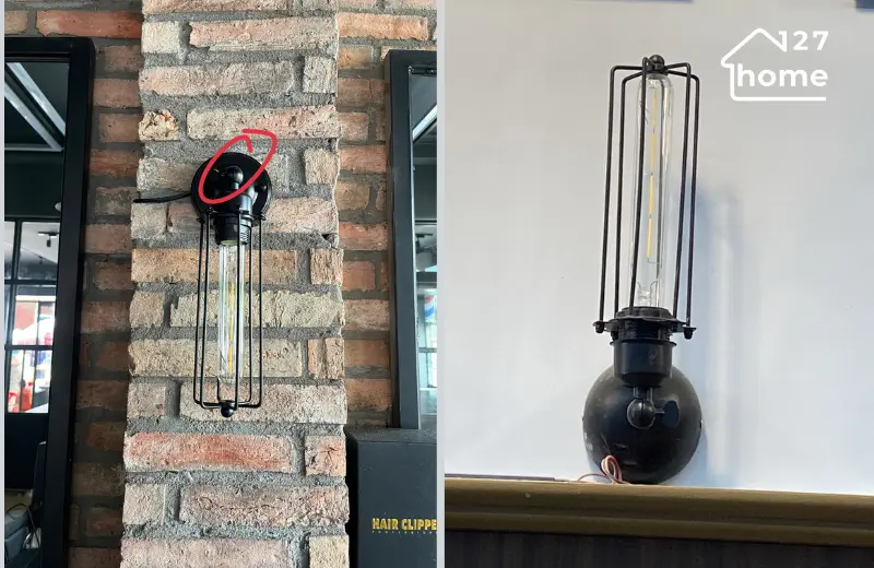 đèn tường vt09 - chất liệu hợp kim sơn đen tĩnh điện