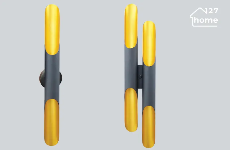 đèn tường vt25 - chất liệu hợp kim sơn đen tĩnh điện cao cấp, lòng trong xi vàng