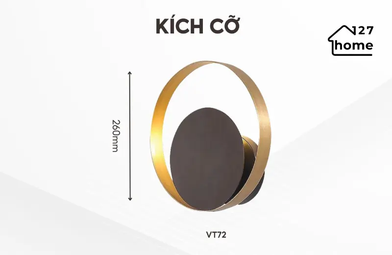 Đèn tường Beatrix vt72 - kích thước thực tế đo tại 127home