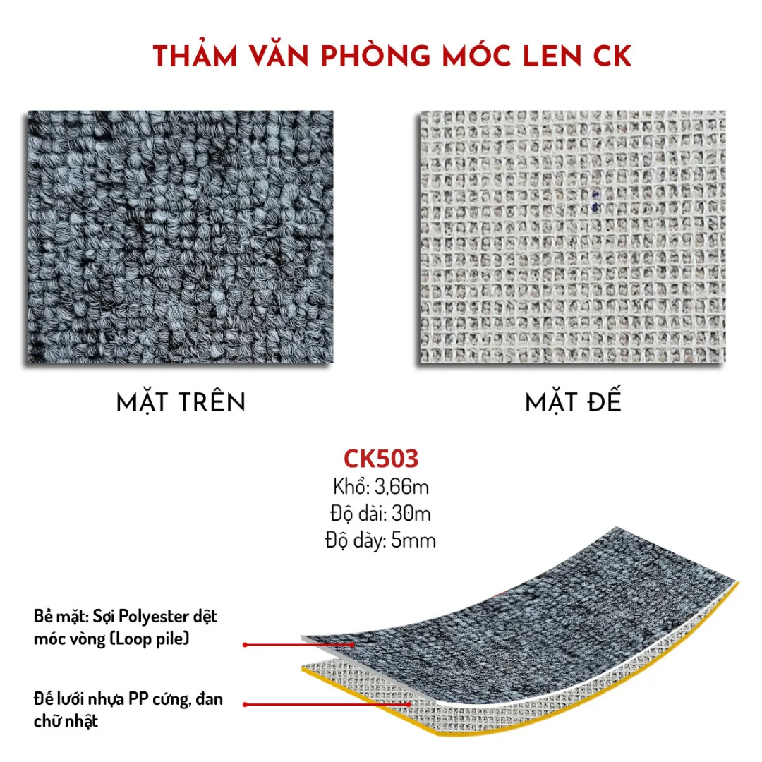 Thảm Văn Phòng Len Móc CK503