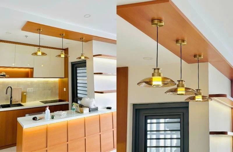 Trang trí bếp, bàn đảo với đèn thả trần TT47TRA
