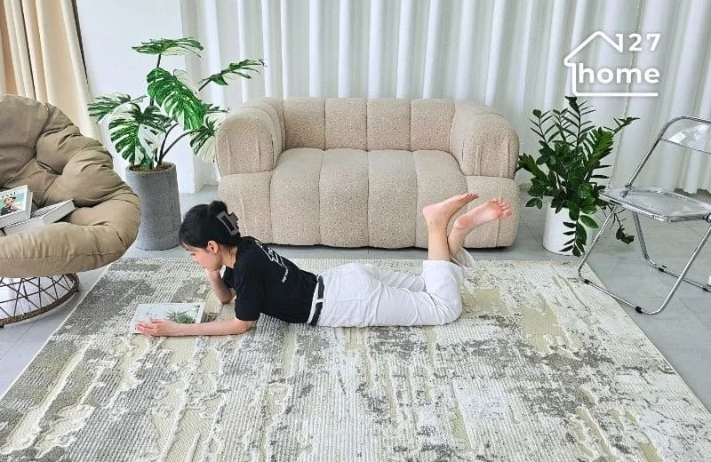 Thảm trải sàn phòng khách dệt 3D Haze có kích thước linh hoạt 