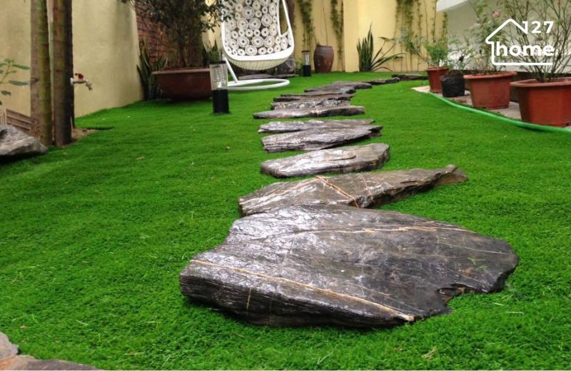 Thảm cỏ nhân tạo sau khi thi công 