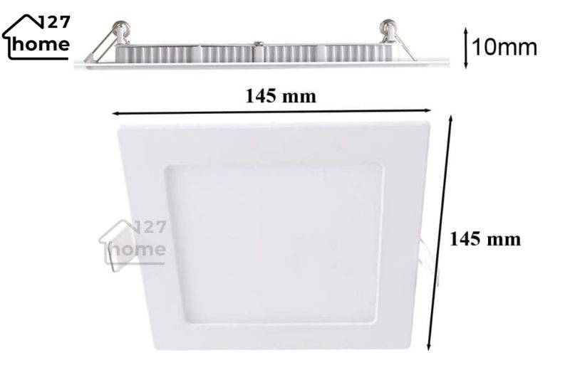 Không gian nhỏ (dưới 10m²): Đèn 6W hoặc 9W với kích thước khoét lỗ nhỏ