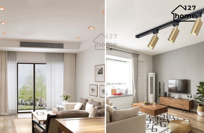 Đèn downlight và spotlight đều là các dòng đèn gắn trần, sử dụng công nghệ LED