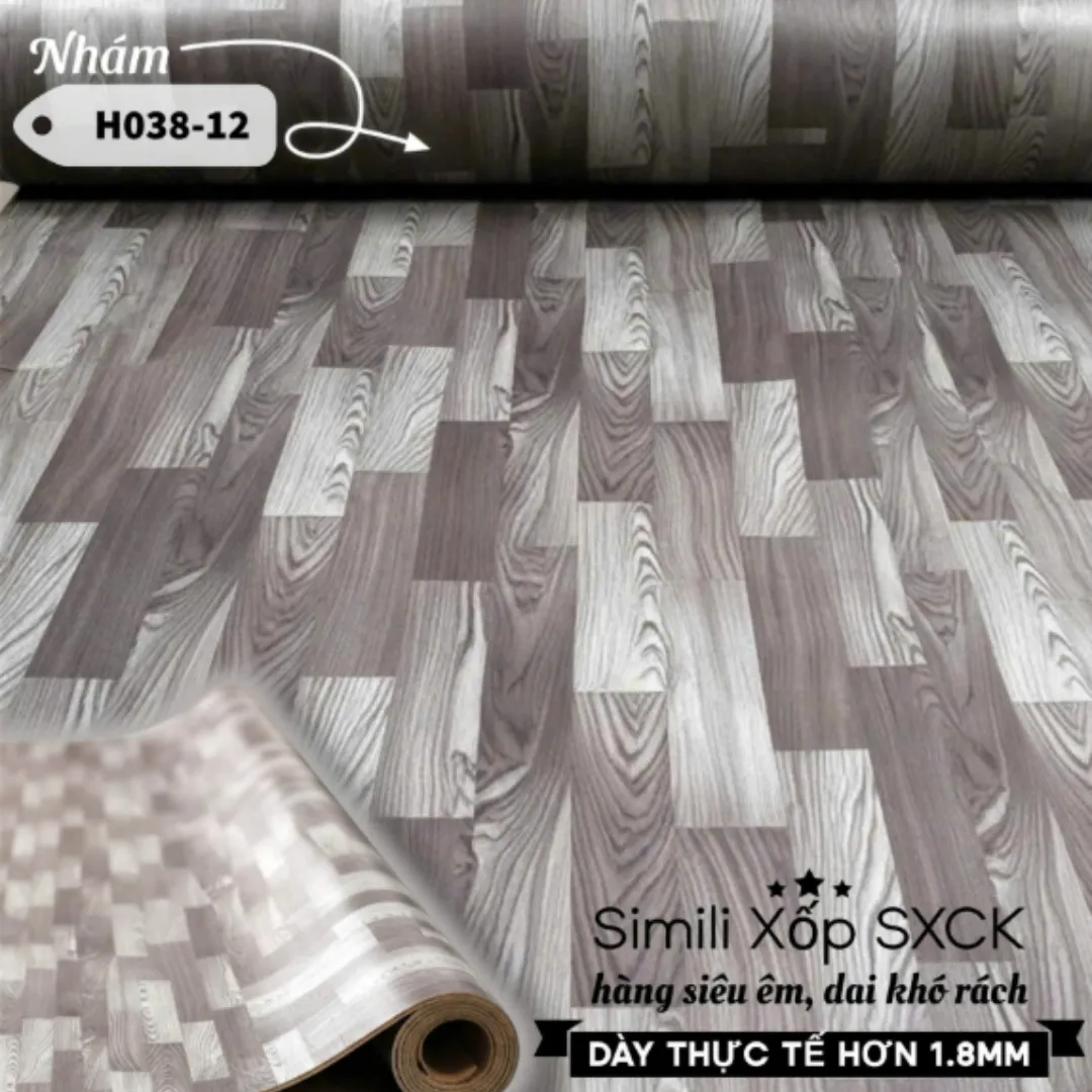 Thảm Simili Lót Sàn Vân Gỗ Đế Xốp Tại 127 Home