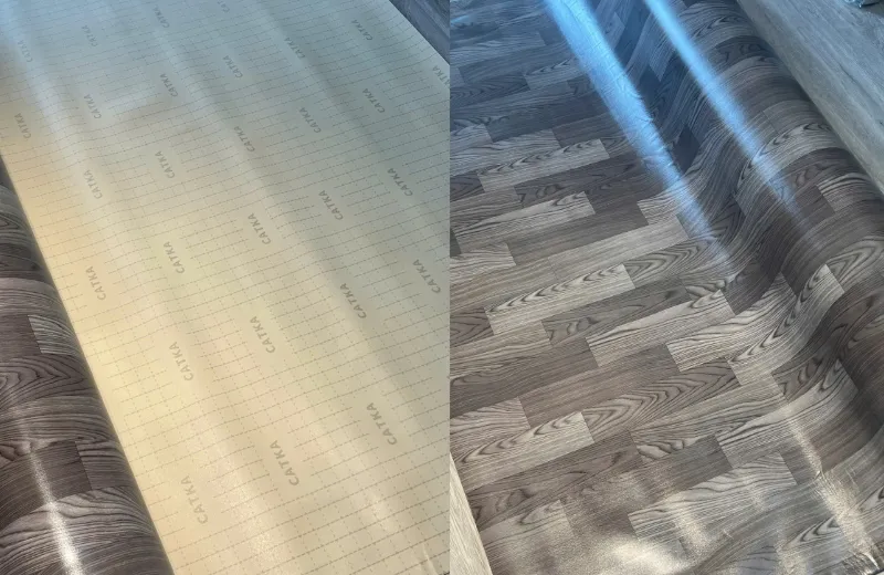 Thảm Simili Lót Sàn Vân Gỗ Đế Xốp Sang Trọng, Bền Màu Theo Thời Gian