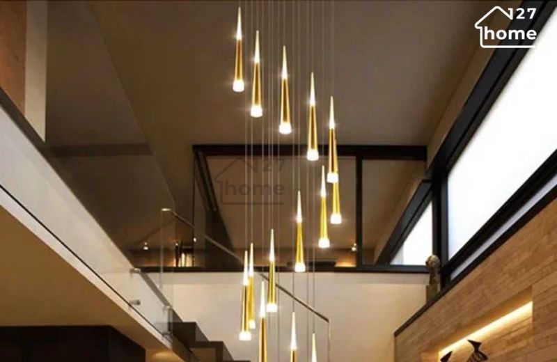Đèn LED thả chiếu sáng dạng treo dùng cho trần cao hoặc gầm cầu thang thông tầng