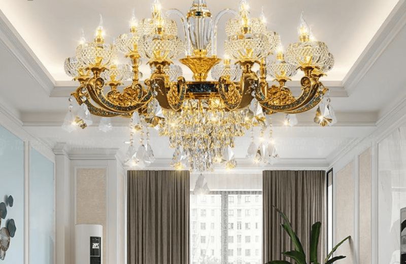 Đèn trung bình dùng cho phòng khách hoặc phòng ăn rộng, kích thước đường kính từ 60cm đến 100cm.