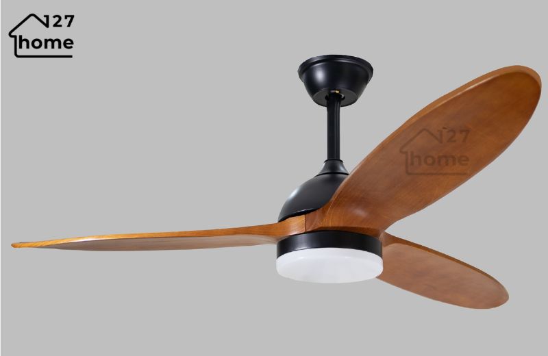 Quạt trần đèn led 3 cánh có thiết kế nhỏ gọn, hiện đại, cánh quạt làm từ nhựa ABS bền bỉ