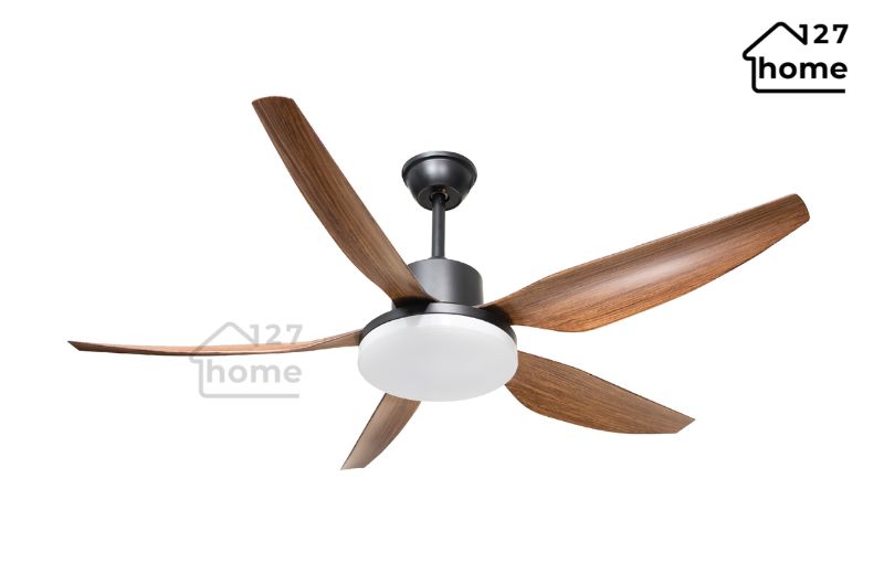 Quạt trần đèn LED 5 cánh phù hợp phòng lớn, phòng khách rộng trên 30m2
