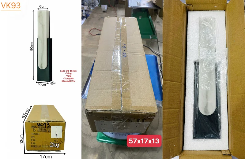 Thông số chi tiết Đèn Tường Thiết Kế VK93