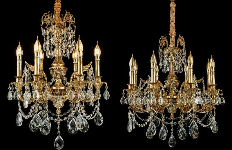 Kiểu dáng và chất liệu Đèn Chùm Đồng DCD2301