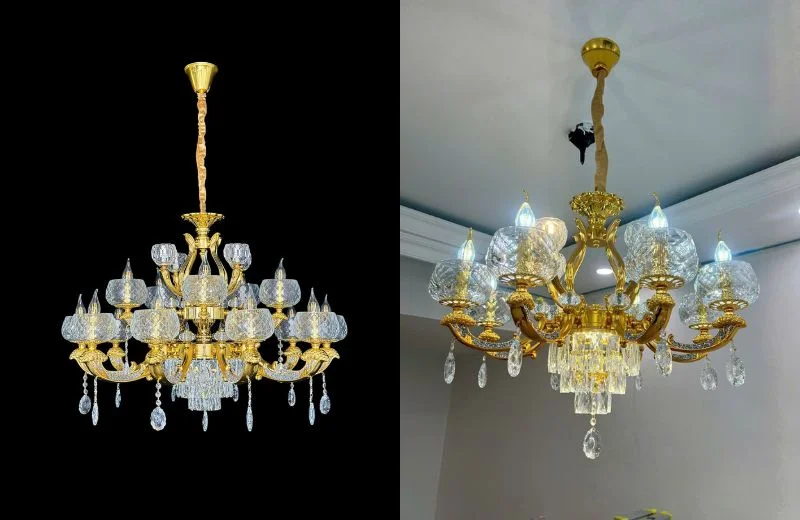 Kiểu dáng và chất liệu của Đèn Chùm Pha Lê DC2088