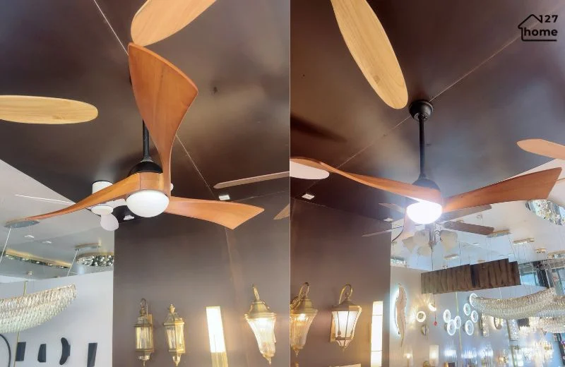 Kiểu dáng và chất liệu của Đèn Quạt Trần Lora QT52