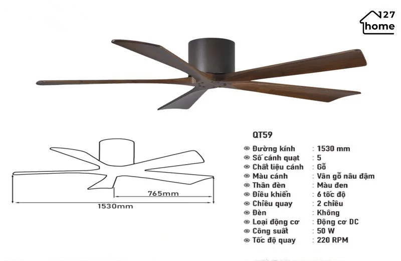 Thông tin chi tiết về Quạt Trần Anthony QT59