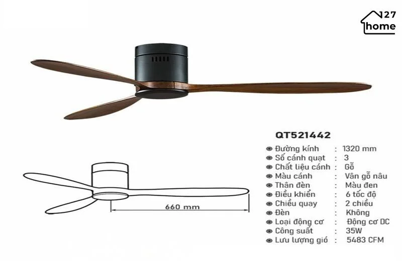 Thông tin chi tiết về Quạt Trần Freedom QT521442