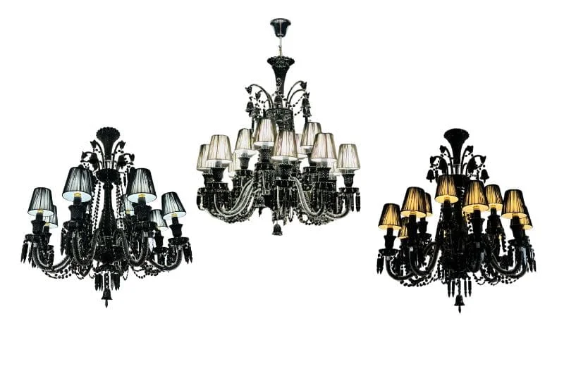 Mẫu đèn DC9809 ĐEN sang trọng với 3 ánh sáng trắng, trung tính và vàng