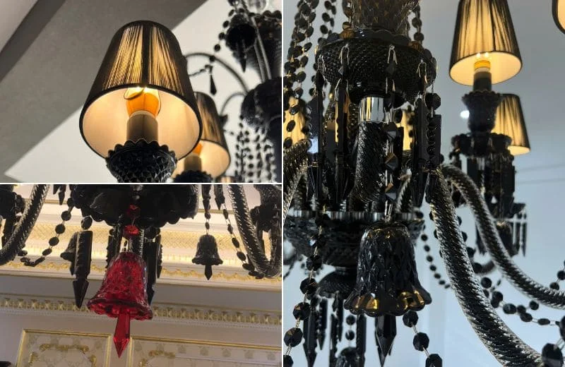 Chất liệu đèn chùm nến pha lê DC9809 ĐEN