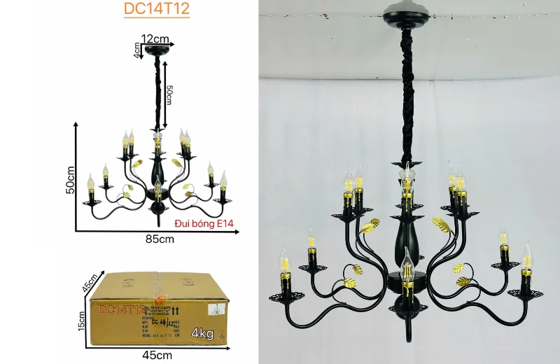 Kích thước Đèn Chùm DC14T12