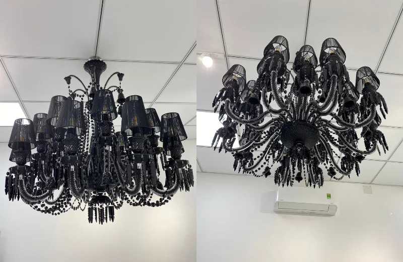 Ảnh cận tại nhà khách với mẫu Đèn Chùm DC9809T20