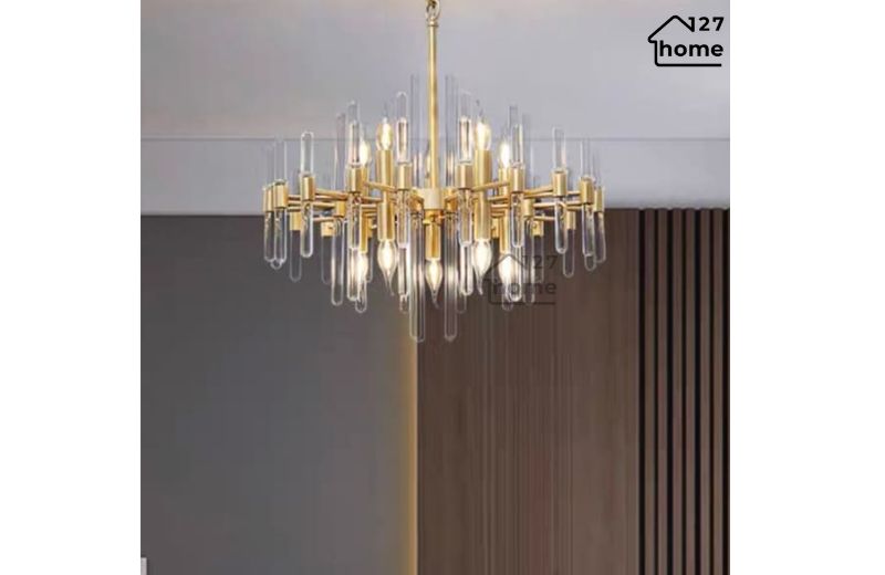 Đèn chùm đồng hiện đại- Tối giản, tinh gọn nhưng ấn tượng.